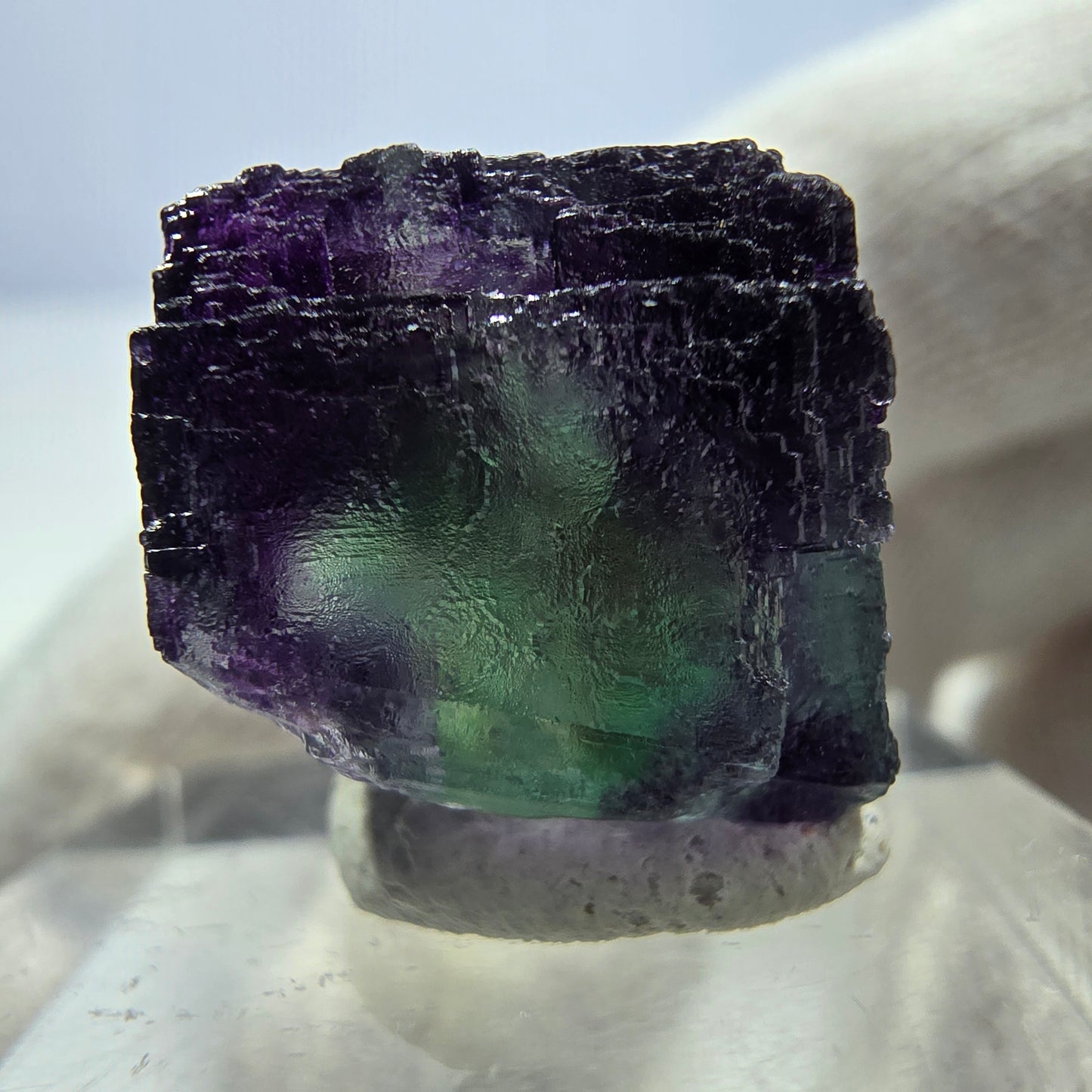 Spécimen de cube de fluorite fantôme parqueté zonal Okorusu, Namibie 16*16*14mm