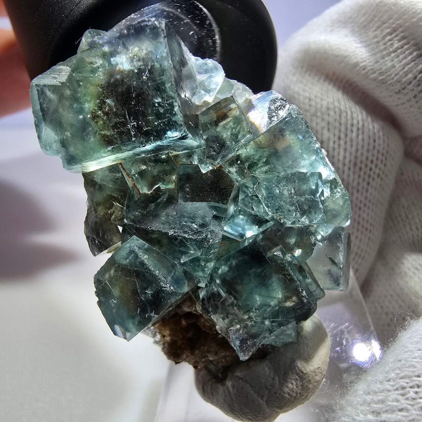 Seltene Phantom Fluorit Würfel Stufe, grün braun Okorusu, Namibia 44*28*25mm