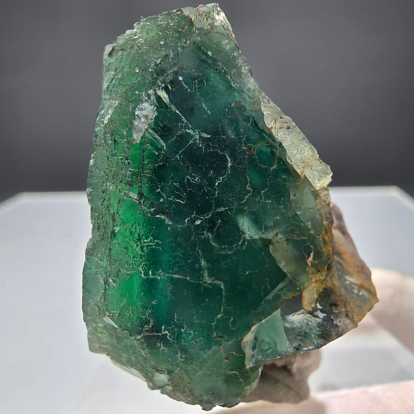 Seltene Phantom Fluorit Würfel Stufe grün lila Okorusu, Namibia 58*45*31mm