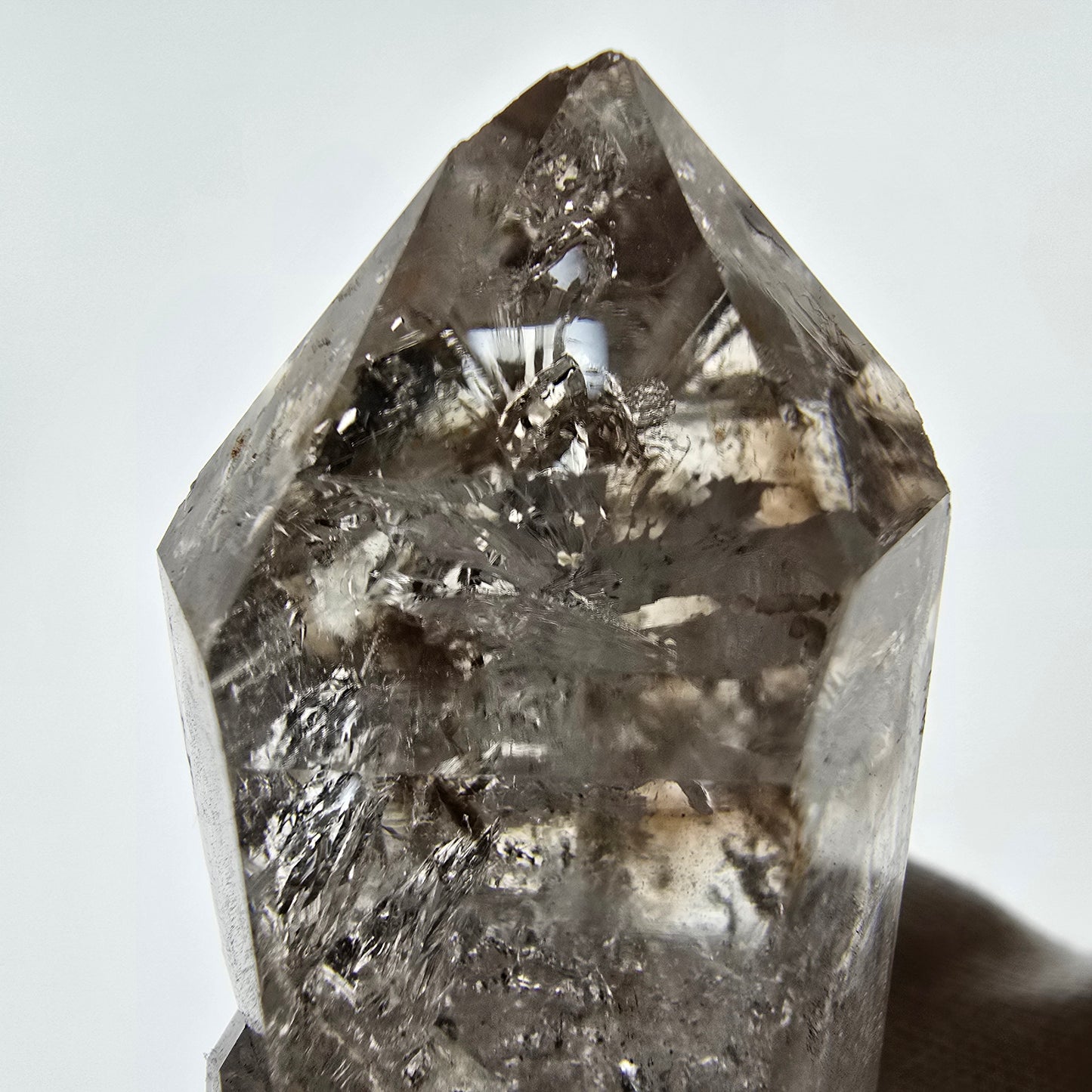 Enhydro Skeleton Smoky Quartz Scepter, UV Calcite Valentine Pocket Namibia 82*41*29mm