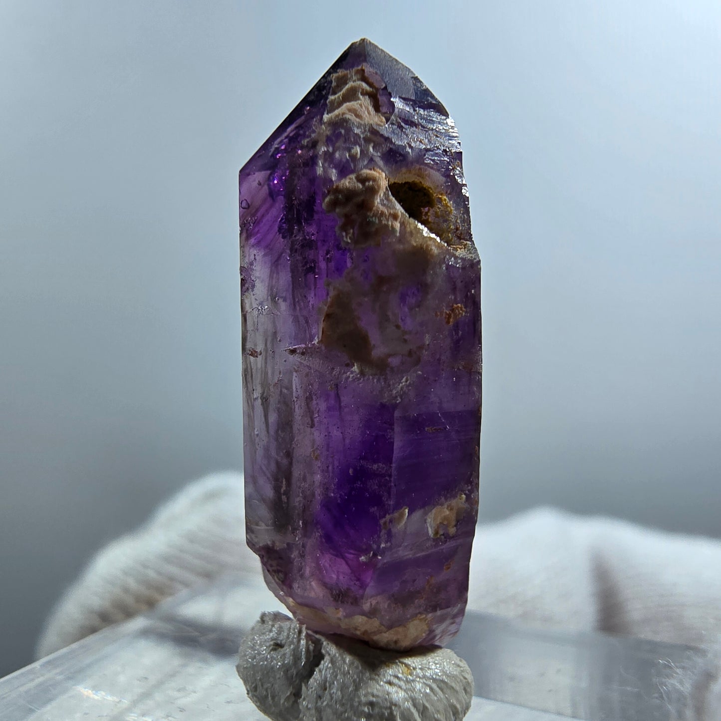 Améthyste fantôme rare DT Scepter Point Goboboseb, Namibie 26*9*9mm