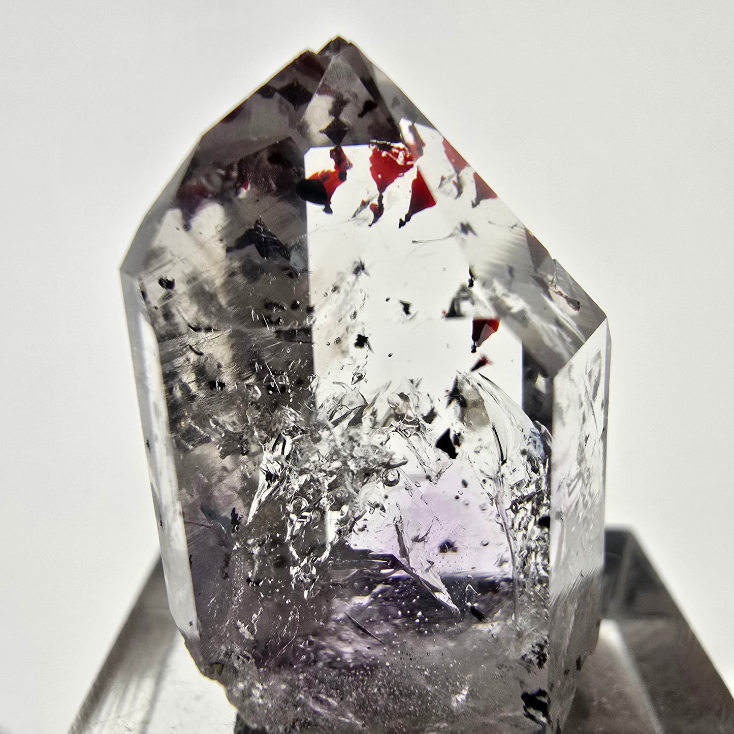 Améthyste fantôme Harlequin d'Enhydro, 3x Bubble Streep Mine, Namibie 27 x 18 x 13 mm
