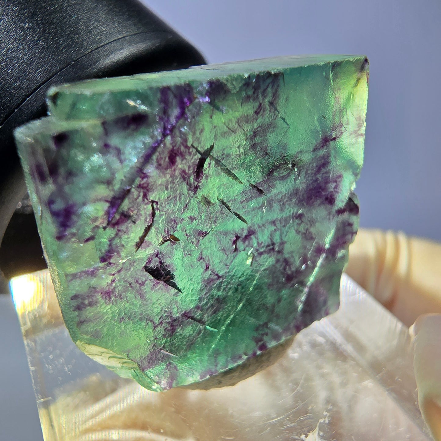 Phantom Fluorit Würfel parkettiert, grün lila Okorusu, Namibia 21*19*8mm