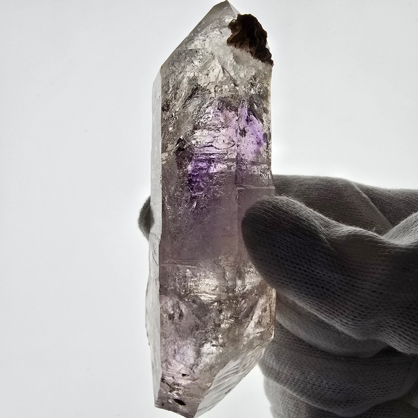 Sceptre d'améthyste squelette Enhydro DT UV Calcite 2x Bubble Valentine Pocket Namibie 106*35*26mm