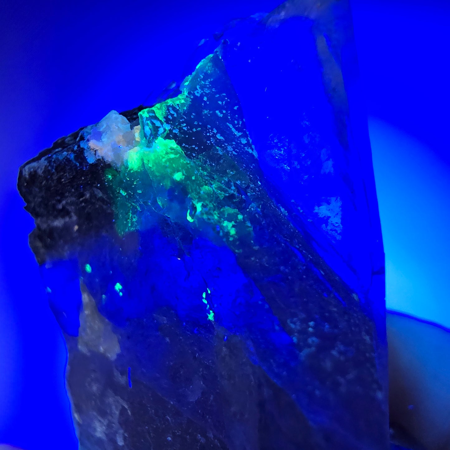 Phantom Fluorit, Rauchquarz, Hyalit, Schörl Turmalin Erongo, Namibia 58*41*26mm