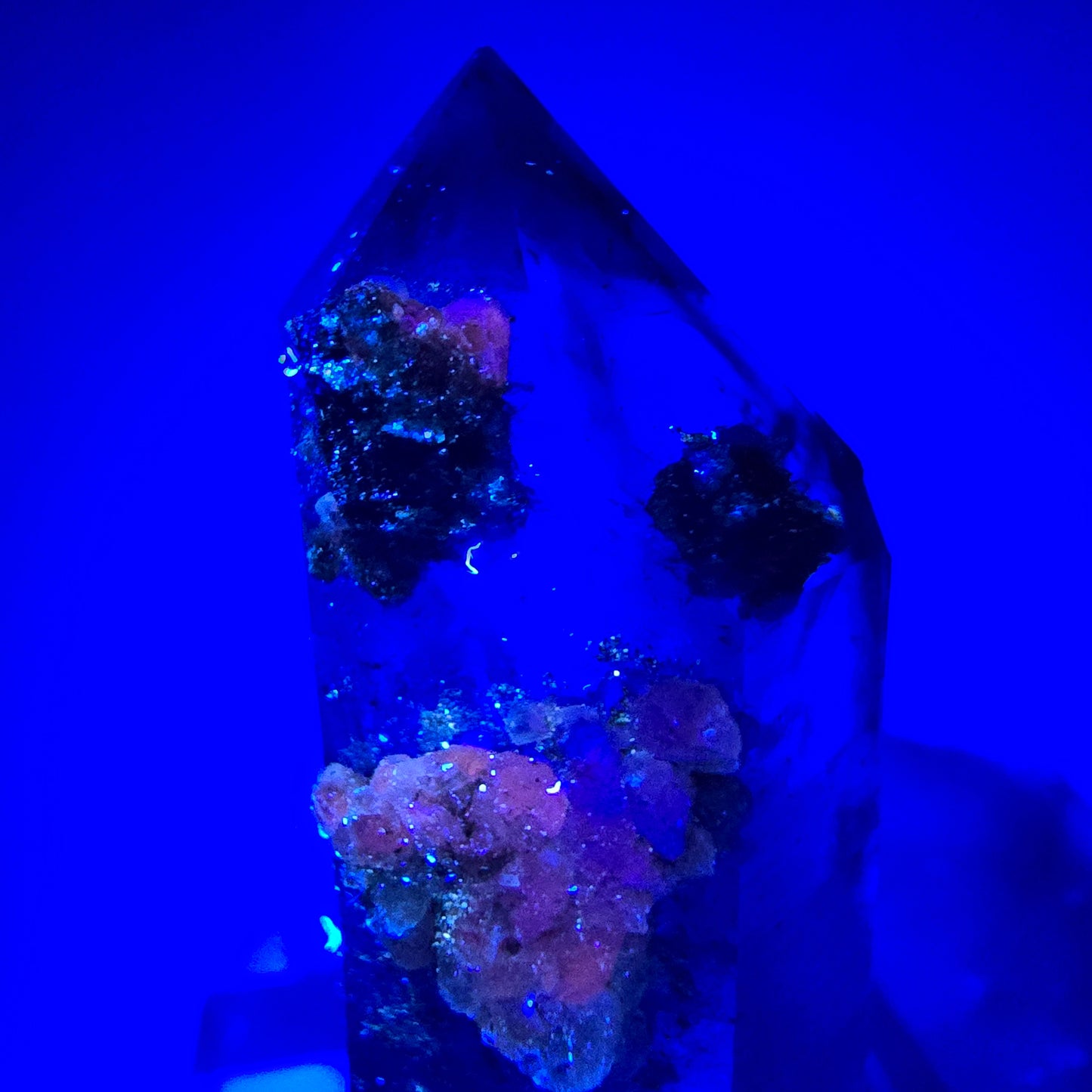 Harlekin Enhydro Amethyst mit Calcit Goboboseb, Namibia 38*20*15mm Sammlung