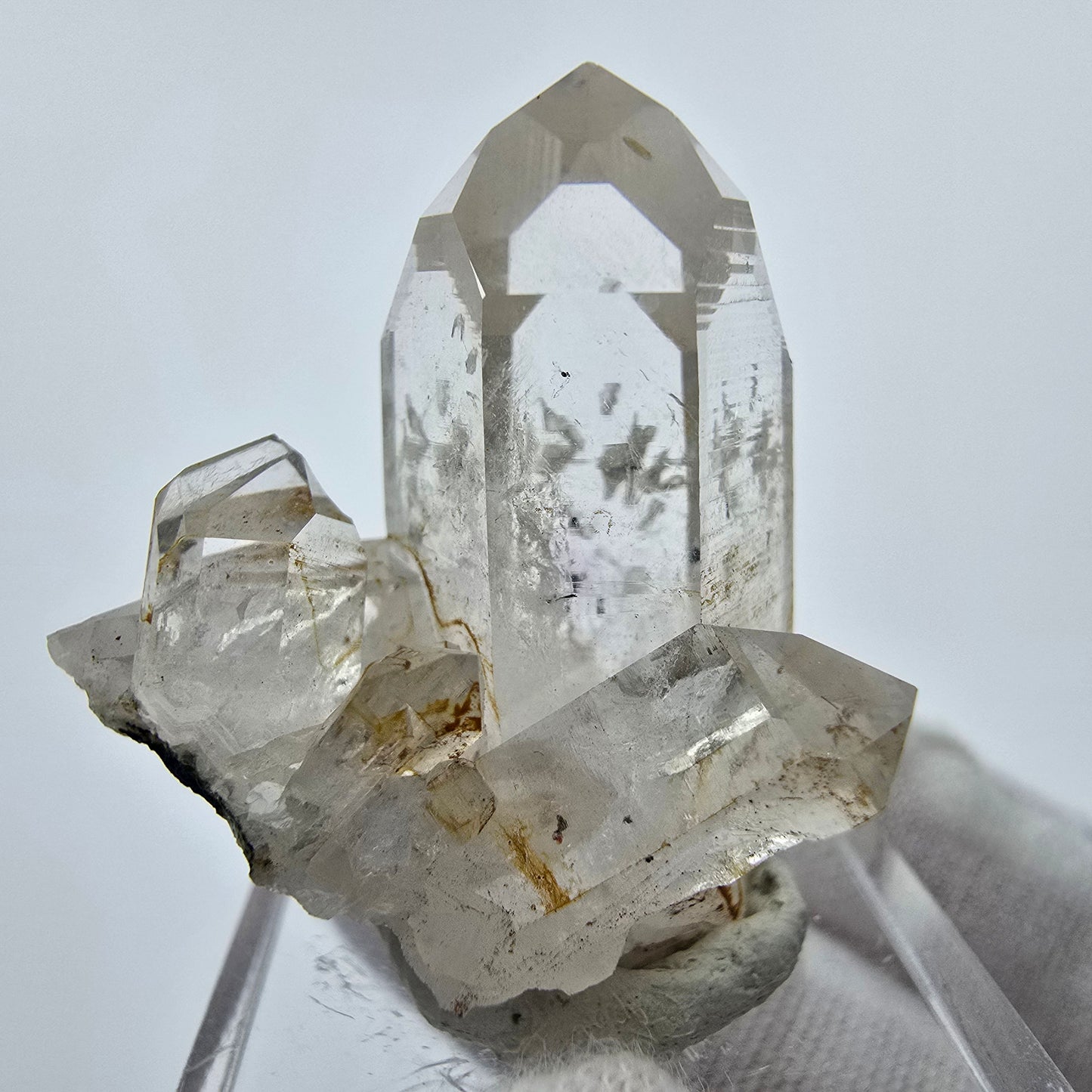 Phantom Quartz Prehnite Hematite Crystal Streep Mine Goboboseb Namibia 29*26*27mm