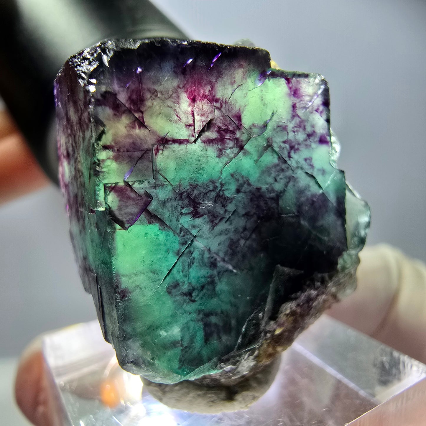Rare Fluorite Cube Specimen, green purple Okorusu, Namibia 29*24*23mm