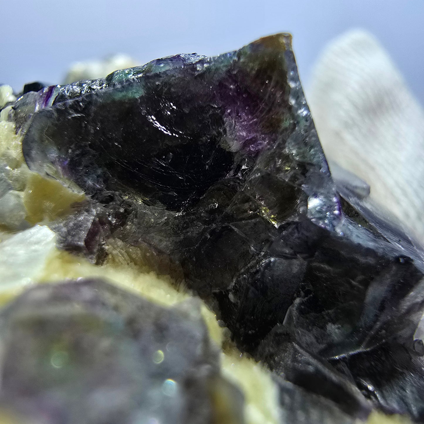 Colorful Phantom Fluorite Cubes Schorl Tourmaline Muscovite Erongo, Namibia 59*41*38mm