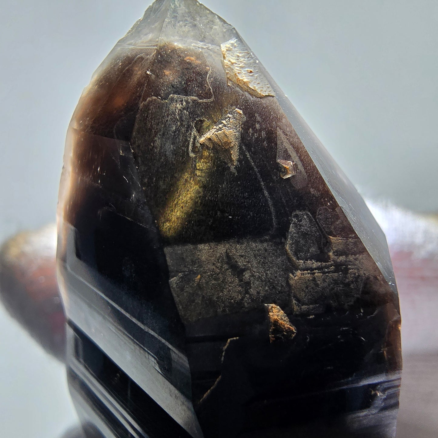 Skeleton Phantom Smoky Quartz DT Scepter Valentine Pocket, Namibia 50*29*20mm