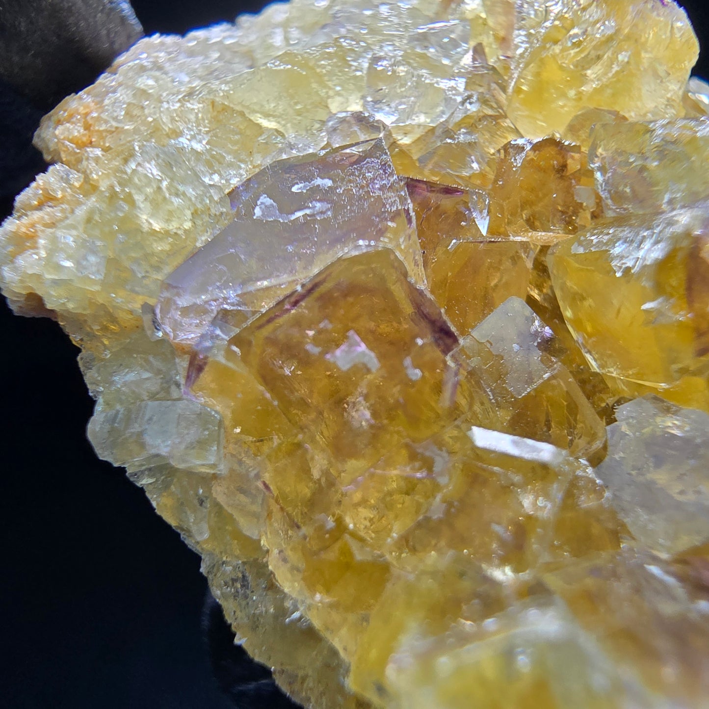 Klare Phantom Fluorit Würfel Stufe gelb lila Okorusu Namibia 53*30*13mm Sammlung