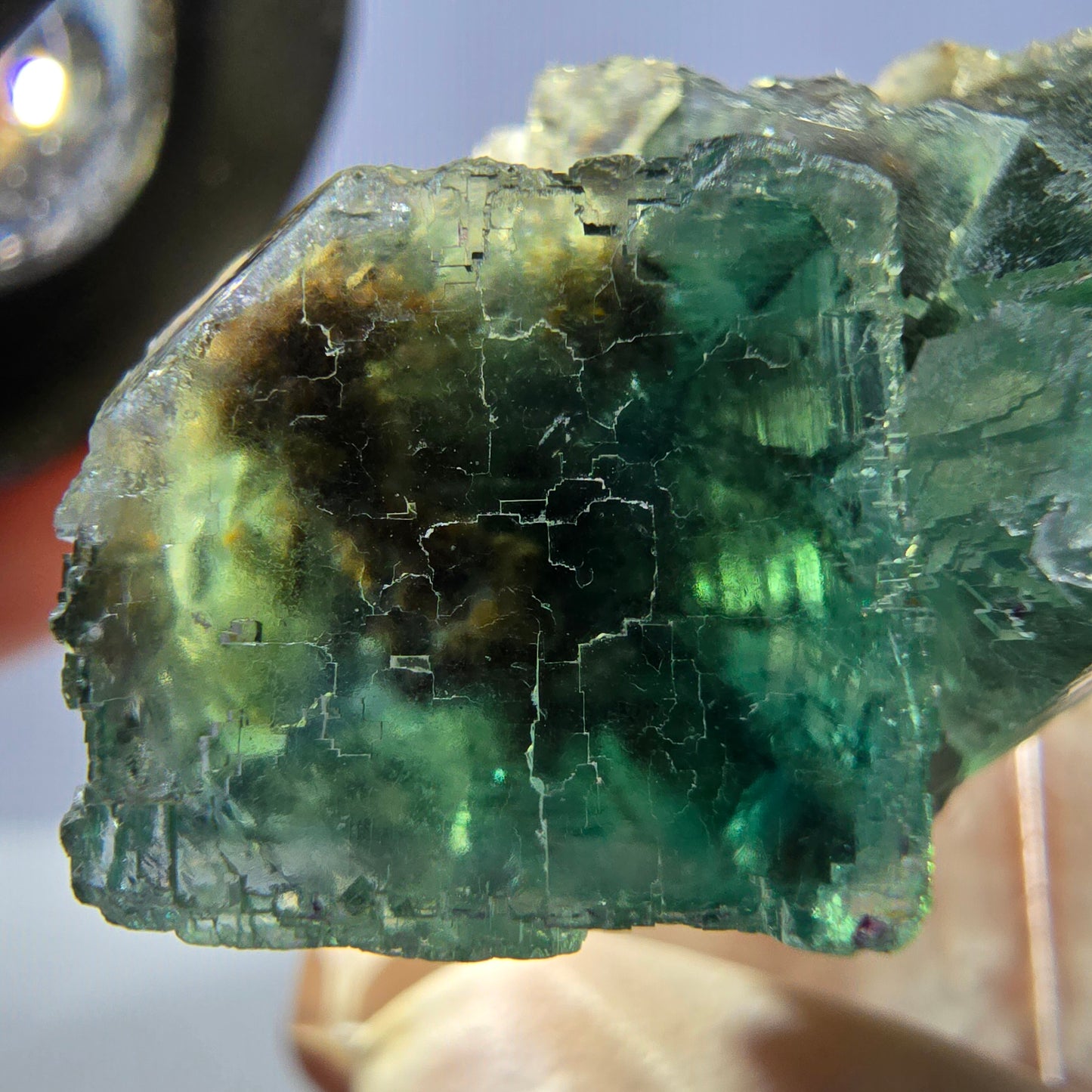 Seltene Phantom Fluorit Würfel Stufe, grün Okorusu, Namibia 36*26*23mm