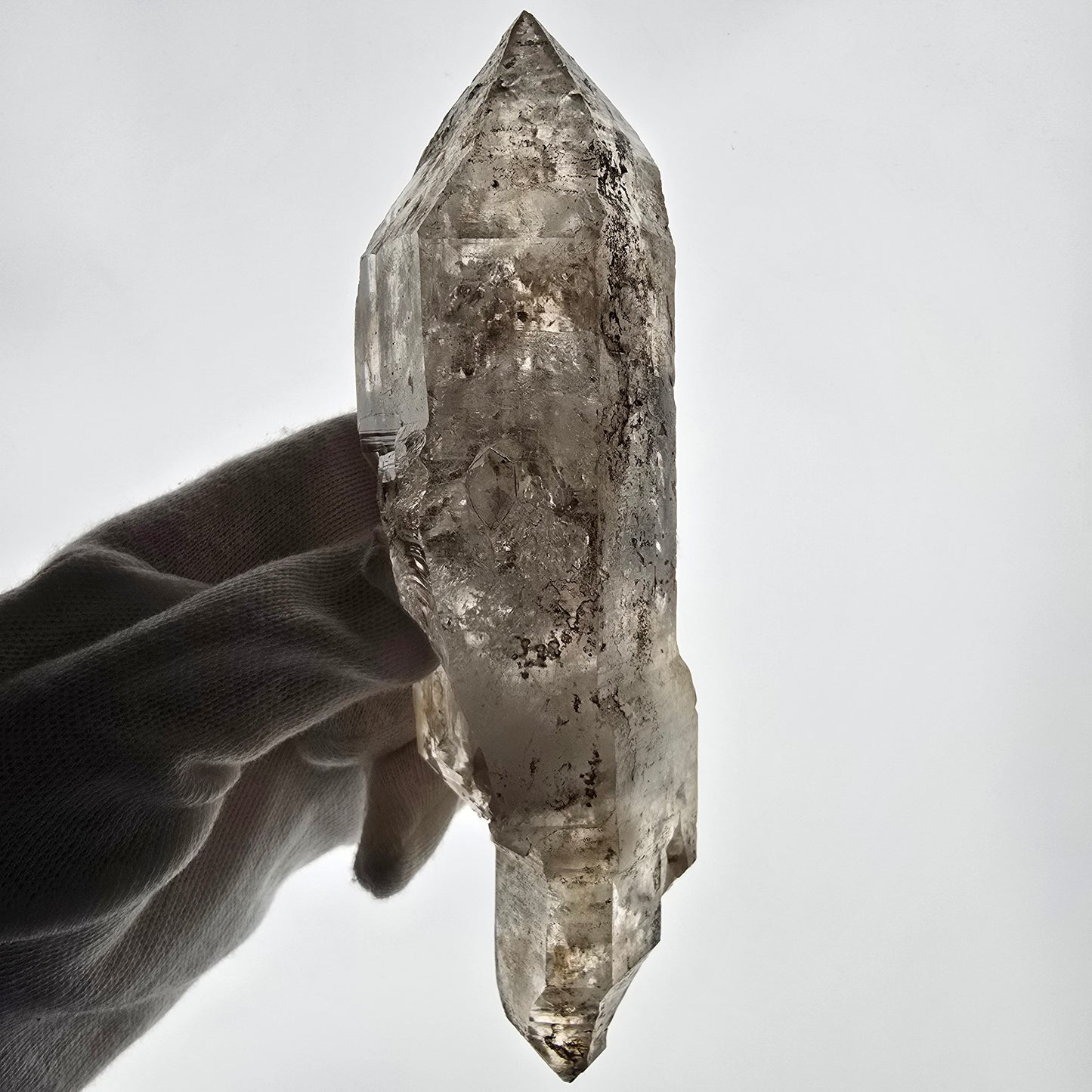 XL Skeleton Phantom Smoky Quartz DT Sceptre Valentine Pocket, Namibie 183*56*44mm