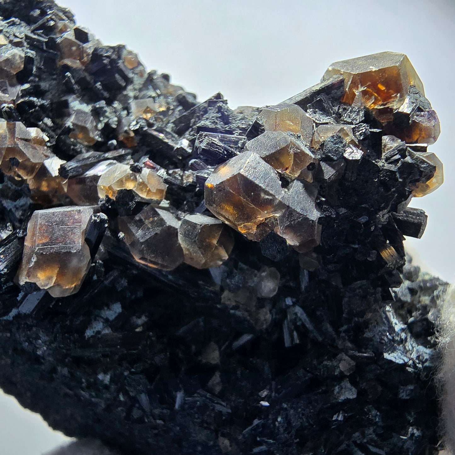 Phantom Fluorite Cube Brown, Schorl Tourmaline Specimen Erongo, Namibia 81*49*36mm