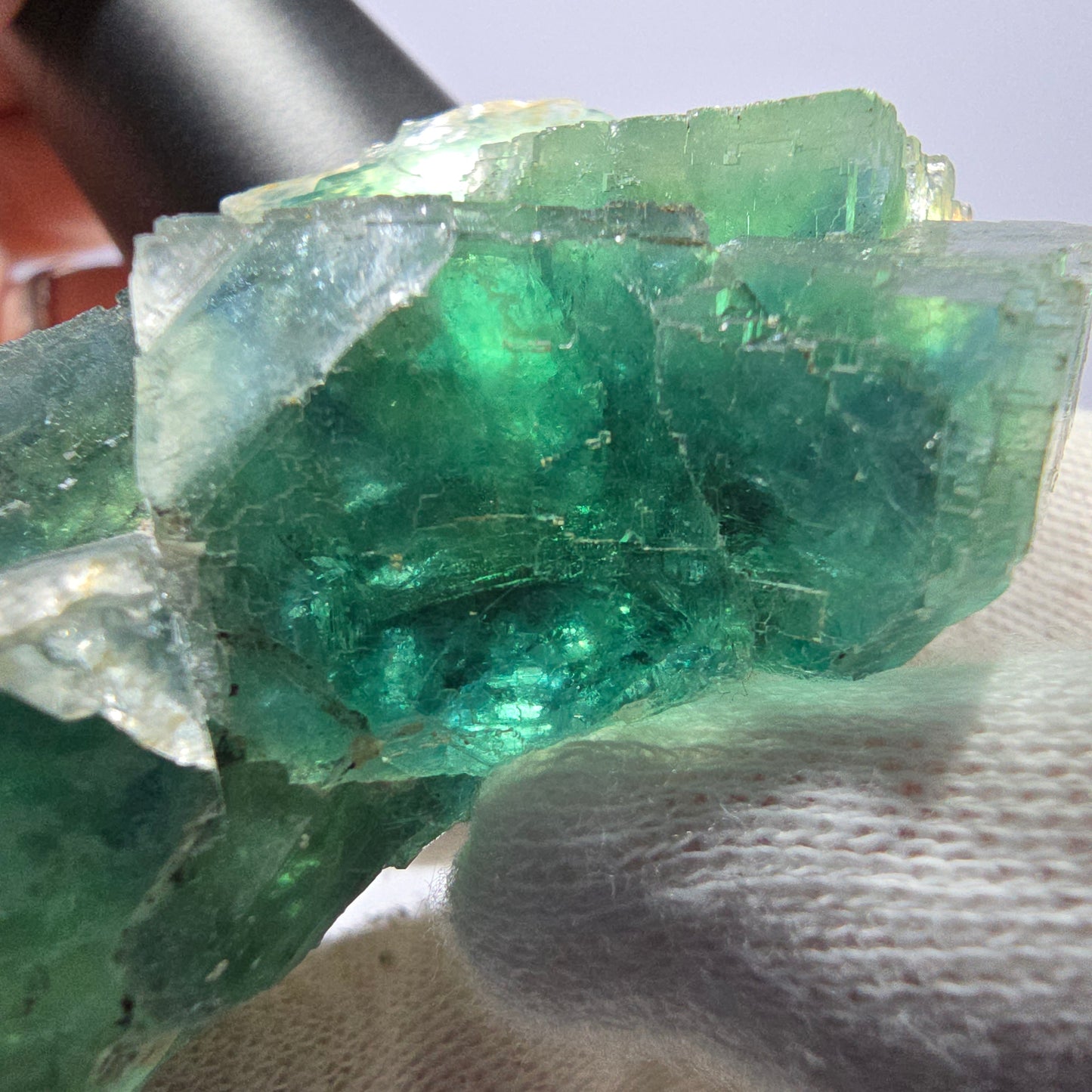 Rare Phantom Fluorite Cube Specimen Parquetted Green Okorusu Namibia 68*47*25mm