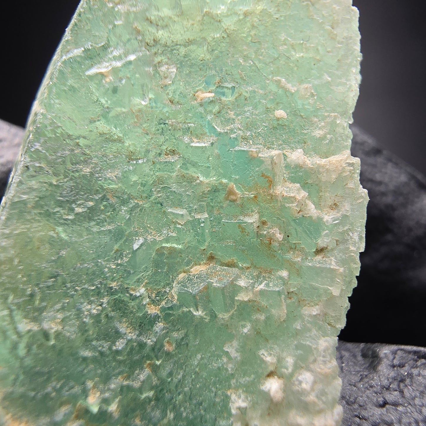 Cube de fluorite fantôme étagé vert turquoise Omehane, namibie 55*21*14mm