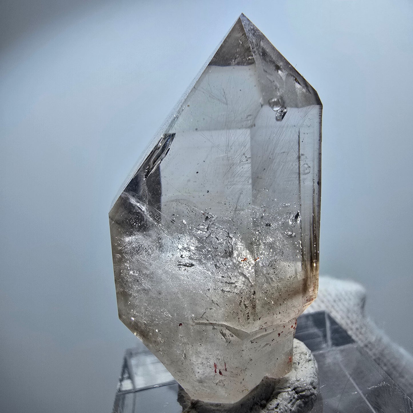 Enhydro Phantom Smoky Quartz Scepter, 1x Bubble Goboboseb, Namibia 40*22*16mm