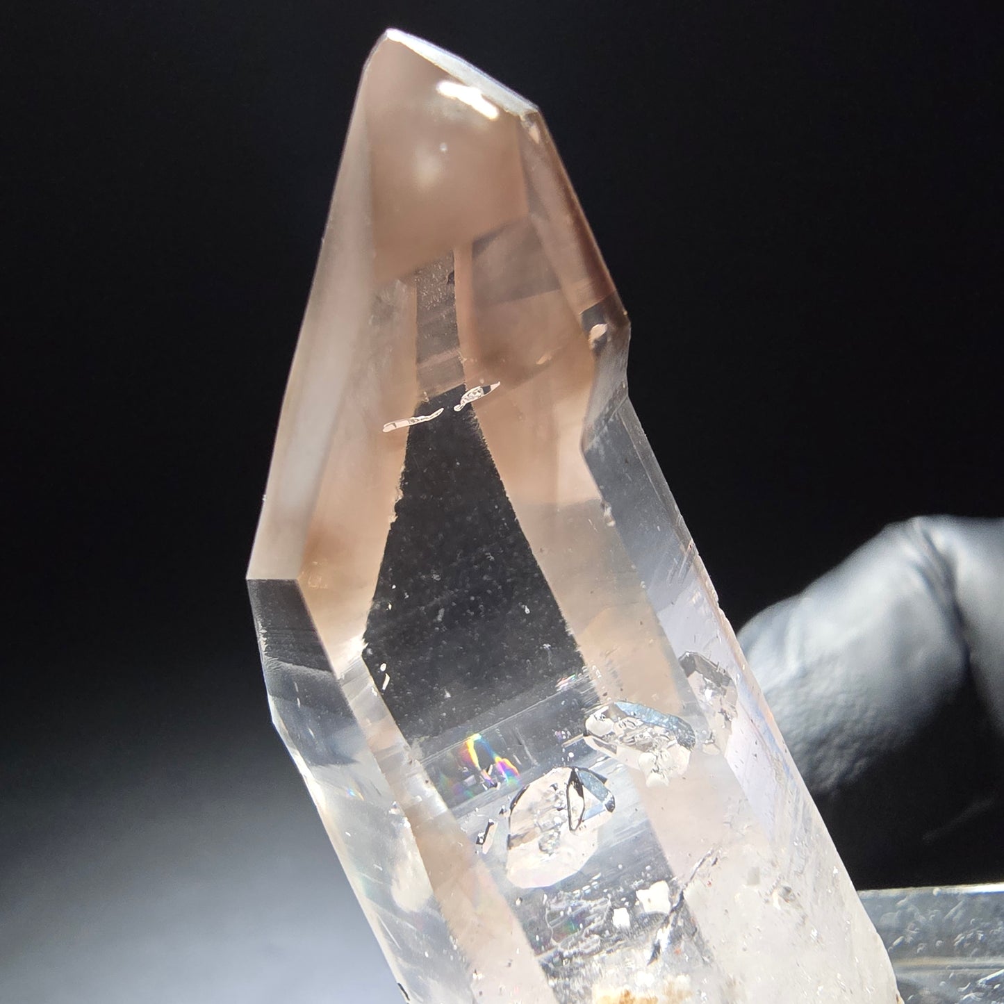 Klare Phantom Rauchquarz Zepter Spitze Goboboseb, Namibia 43*18*14mm Sammlung
