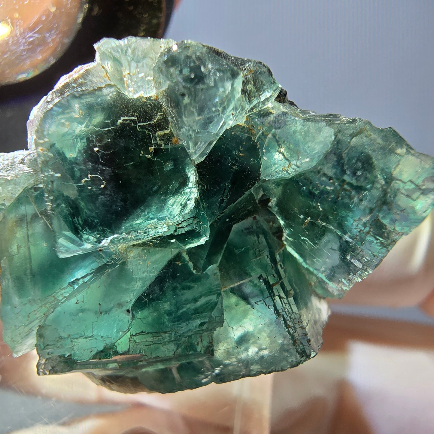 Seltene Phantom Fluorit Würfel Stufe, grün Okorusu, Namibia 33*27*20mm