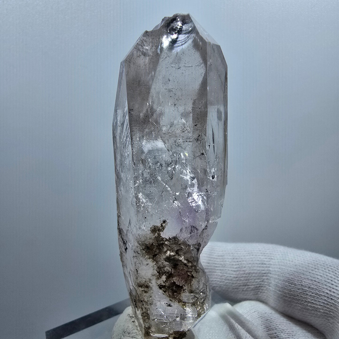 Sceptre fantôme squelette en améthyste DT, calcite Valentine Pocket Goboboseb Namibie 75 x 26 x 20 mm