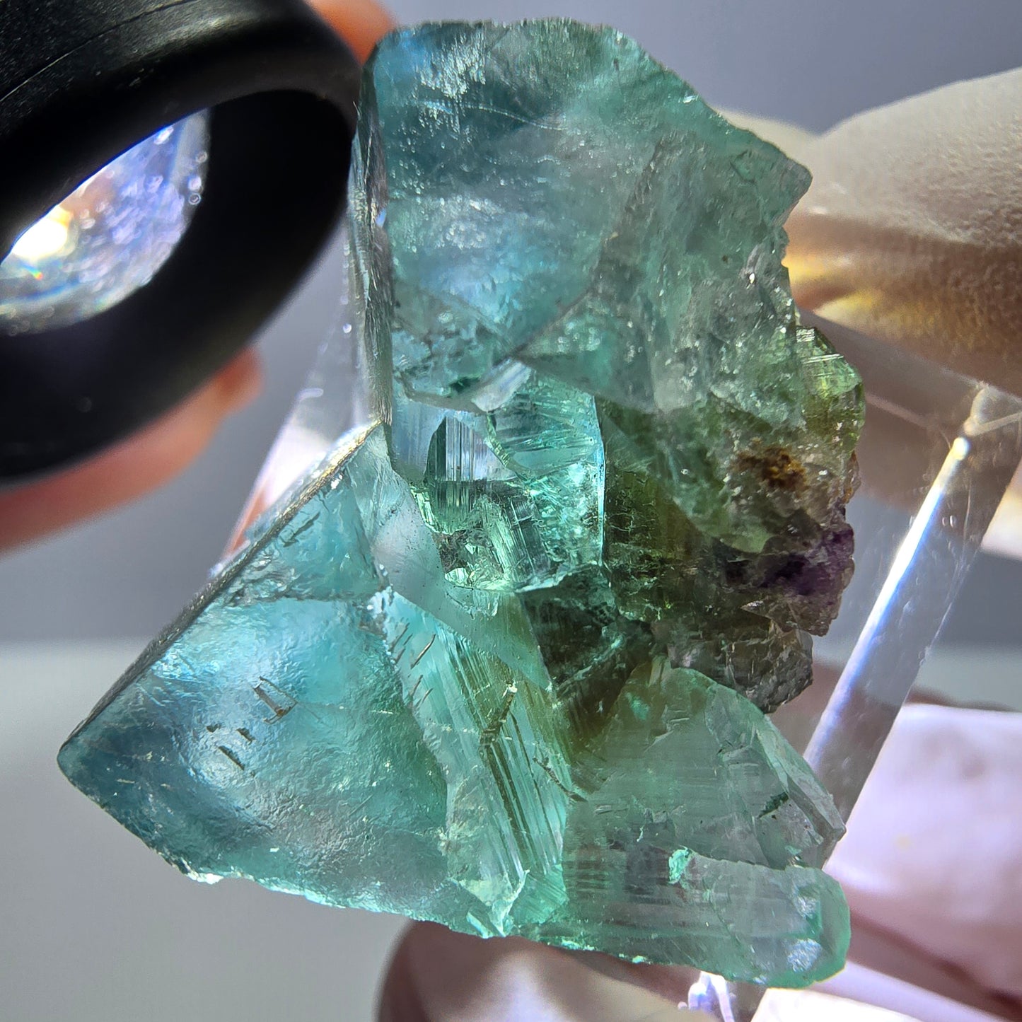 Phantom Fluorit Würfel Stufe, grün parkettiert Okorusu, Namibia 27*24*18mm