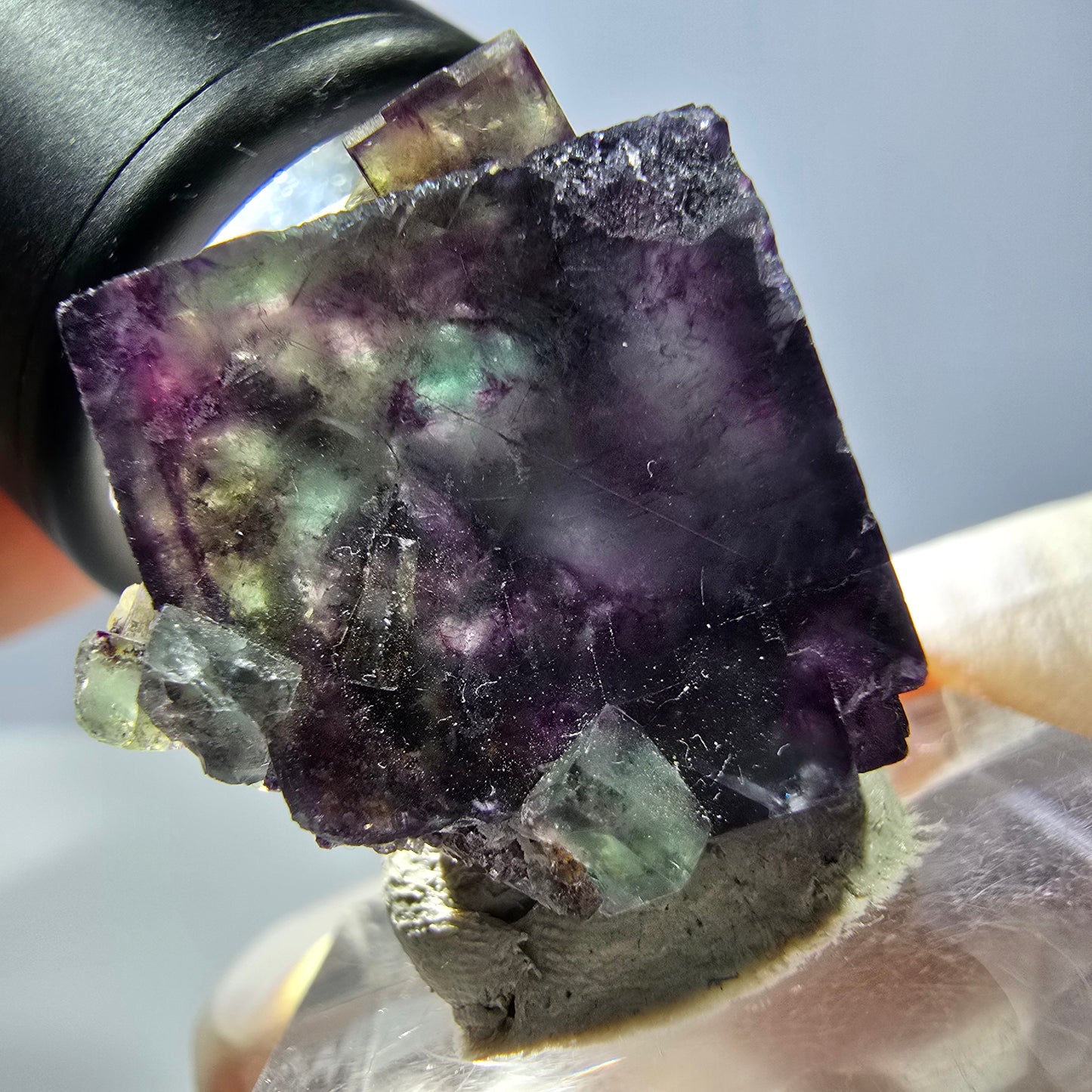 Phantom Fluorit Würfel Stufe, grün lila Okorusu, Namibia 27*22*18mm