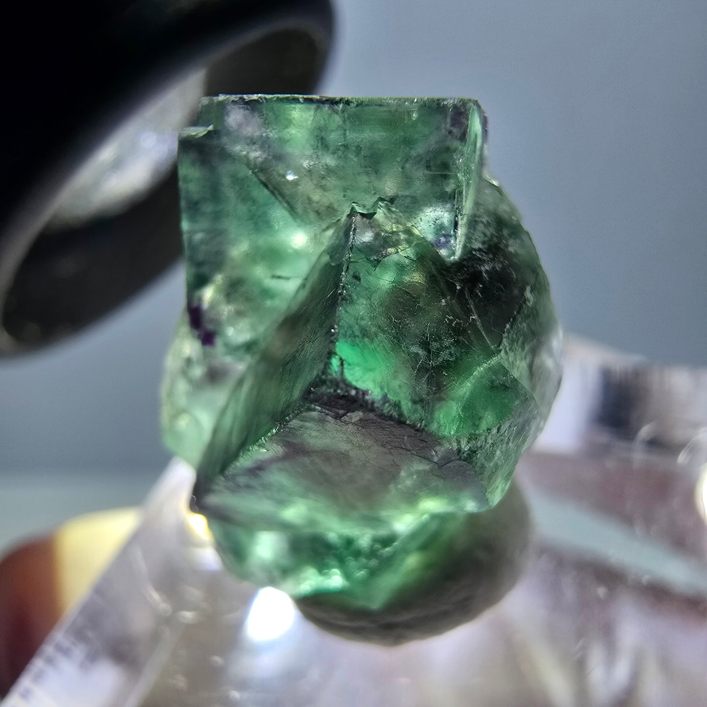 Phantom Fluorit Würfel Stufe, grün lila Okorusu, Namibia 20*16*15mm