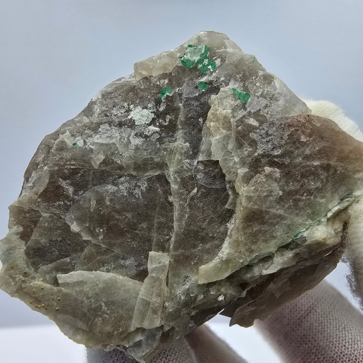 Rare Malachite on Quartz Specimen Kaokoveld, Namibia 51*45*38mm Collection