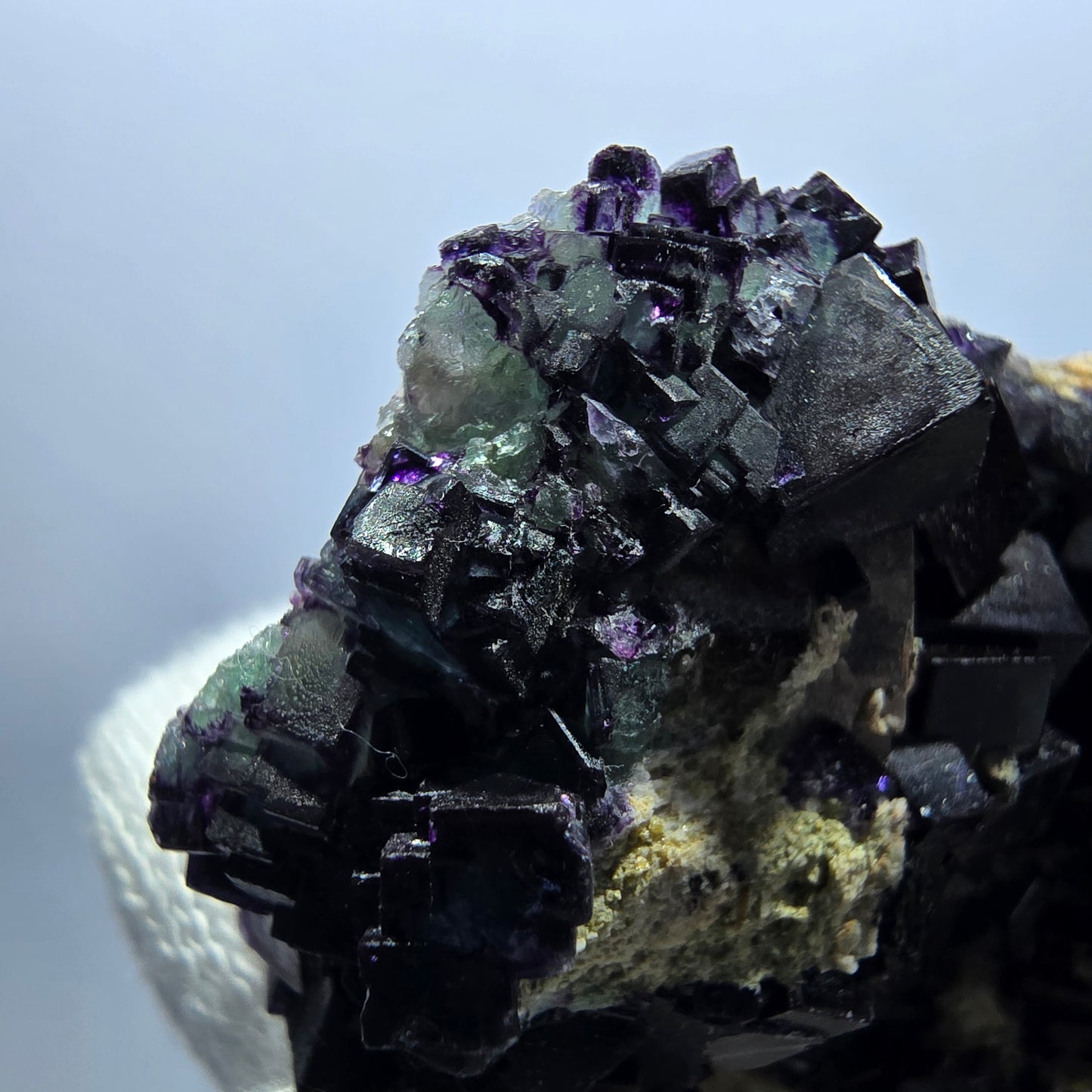Cube de fluorite fantôme zonal, spécimen d'orthose, Erongo, Namibie, 62 x 38 x 20 mm