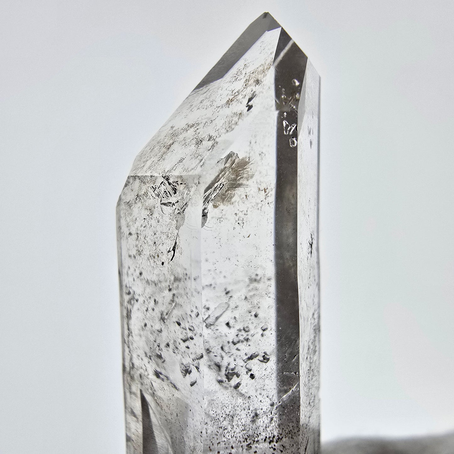 Sceptre DT en quartz fumé squelette Enhydro, 1x pochette Saint-Valentin à bulles, Namibie 54 x 18 x 15 mm