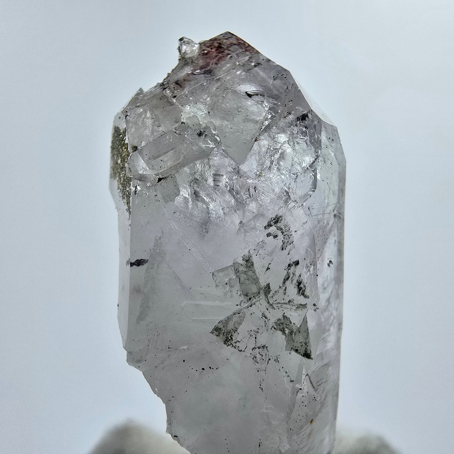 Harlekin Phantom Amethyst, Prehnit, Analcim Streep Mine Gobo. Namibia 49*18*18mm