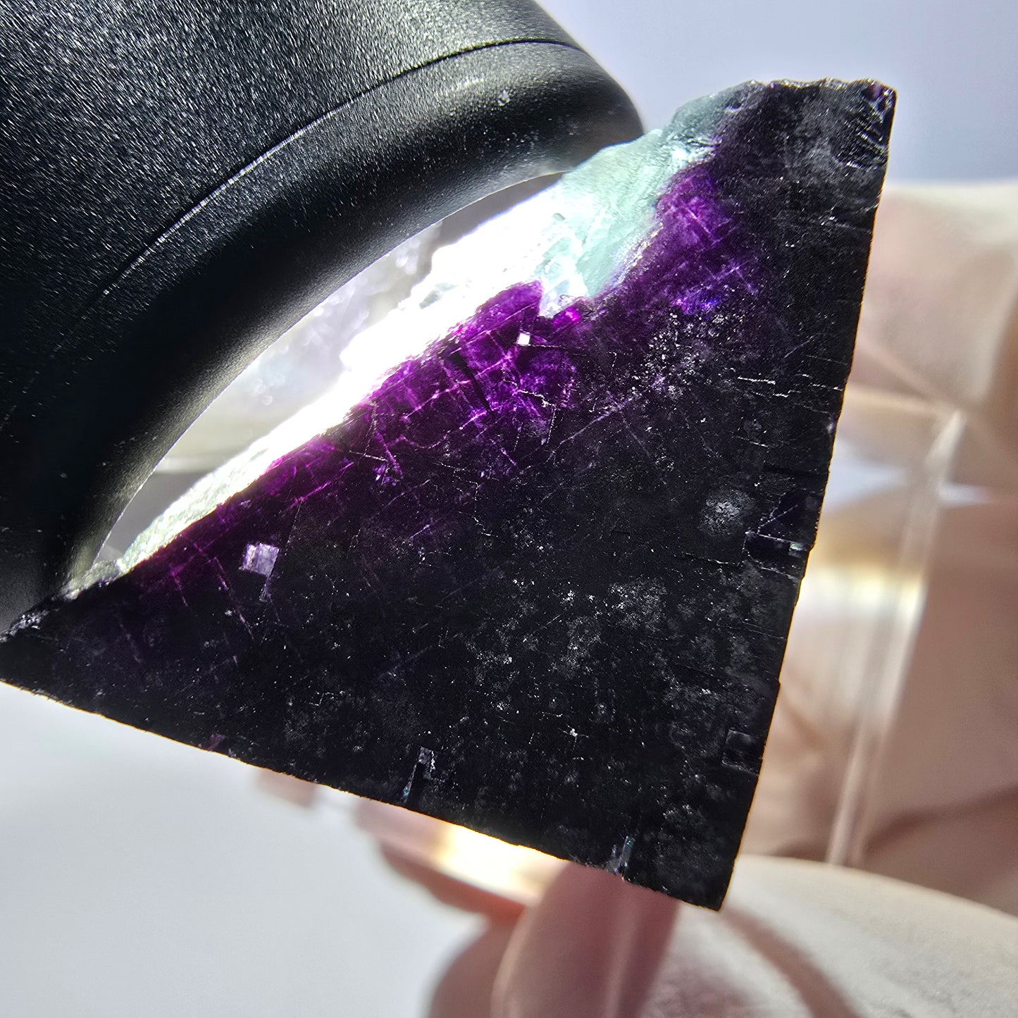 Phantom Fluorit Würfel Stufe grün lila zonal 11:11 Angel Pocket, Namibia 24*22*22mm