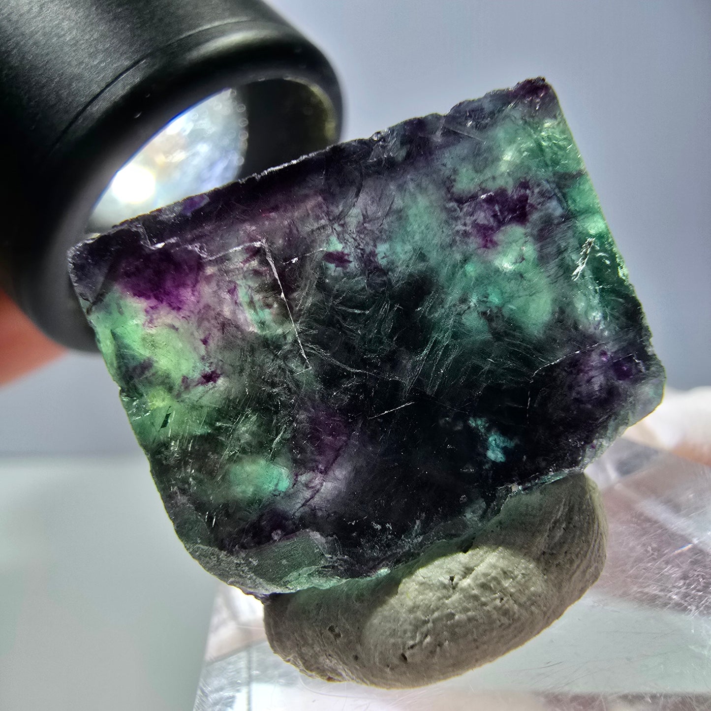 Phantom Fluorit Würfel parkettiert, grün lila Okorusu, Namibia 22*20*14mm