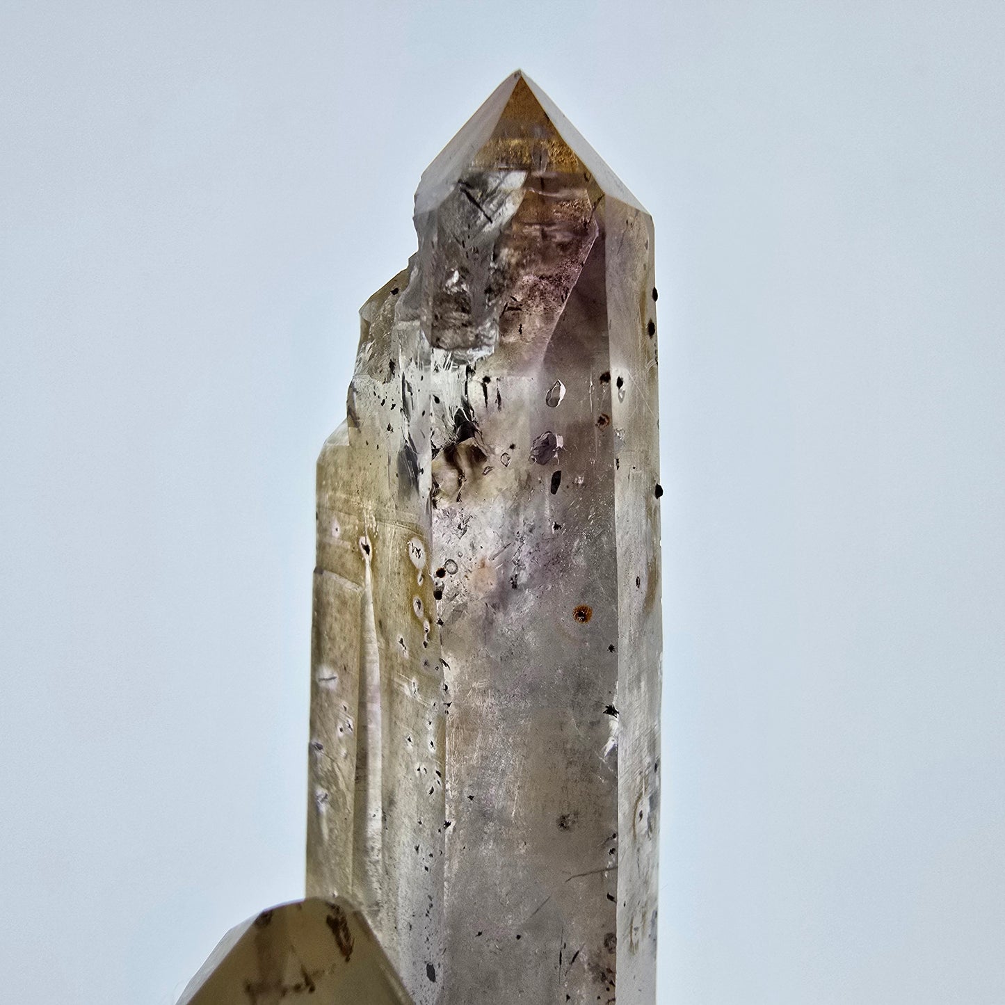 Harlekin Phantom Amethyst DT Zepter, UV Calcit Streep Mine, Namibia 70*19*19mm
