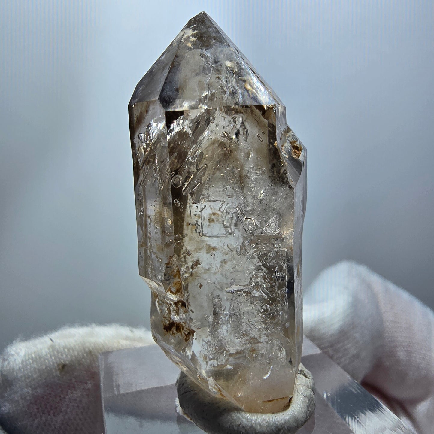 Enhydro Phantom Smoky Quartz Scepter, 2x Bubble Goboboseb, Namibia 43*20*15mm