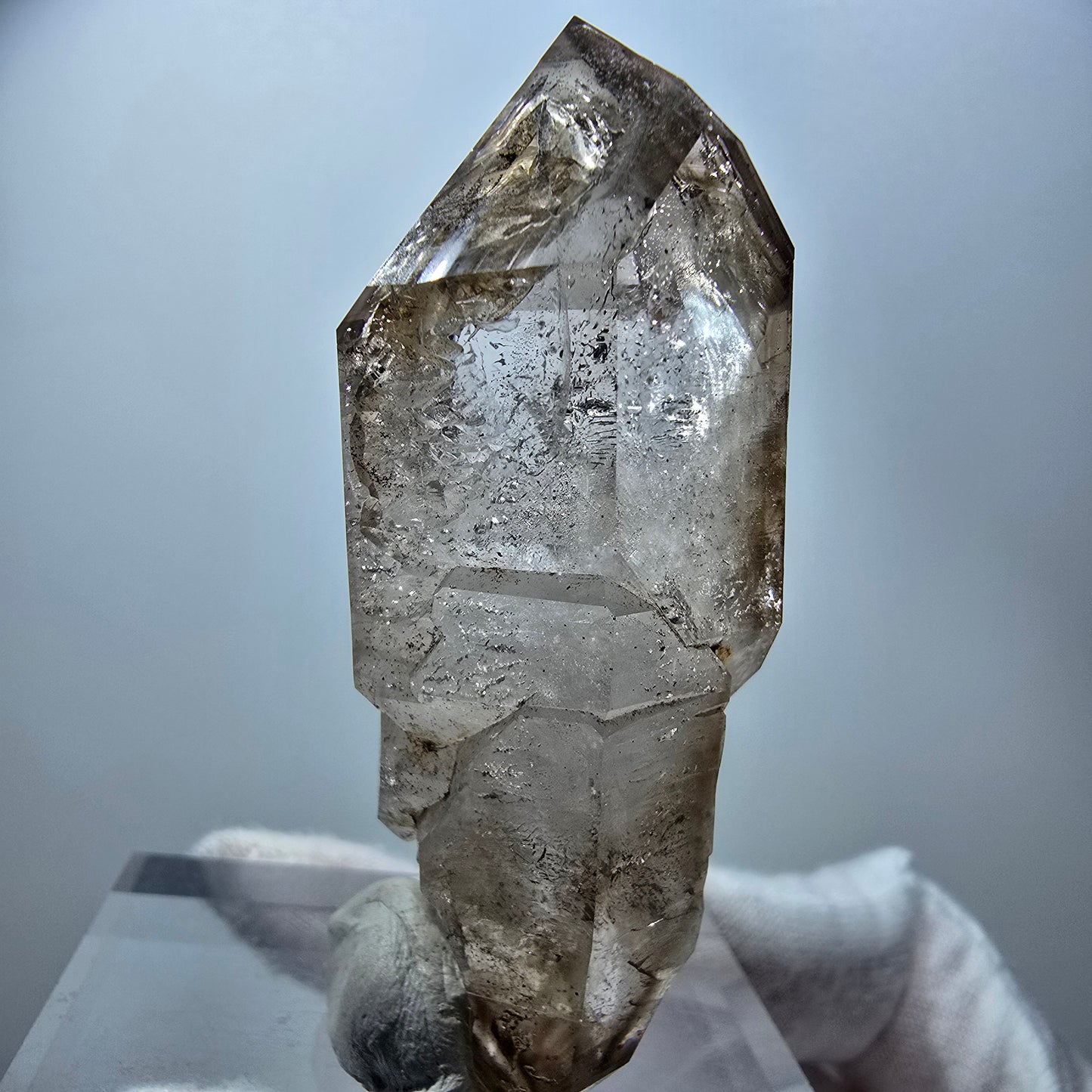Klarer Phantom Rauchquarz DT Zepter Kristall Goboboseb, Namibia 61*28*26mm