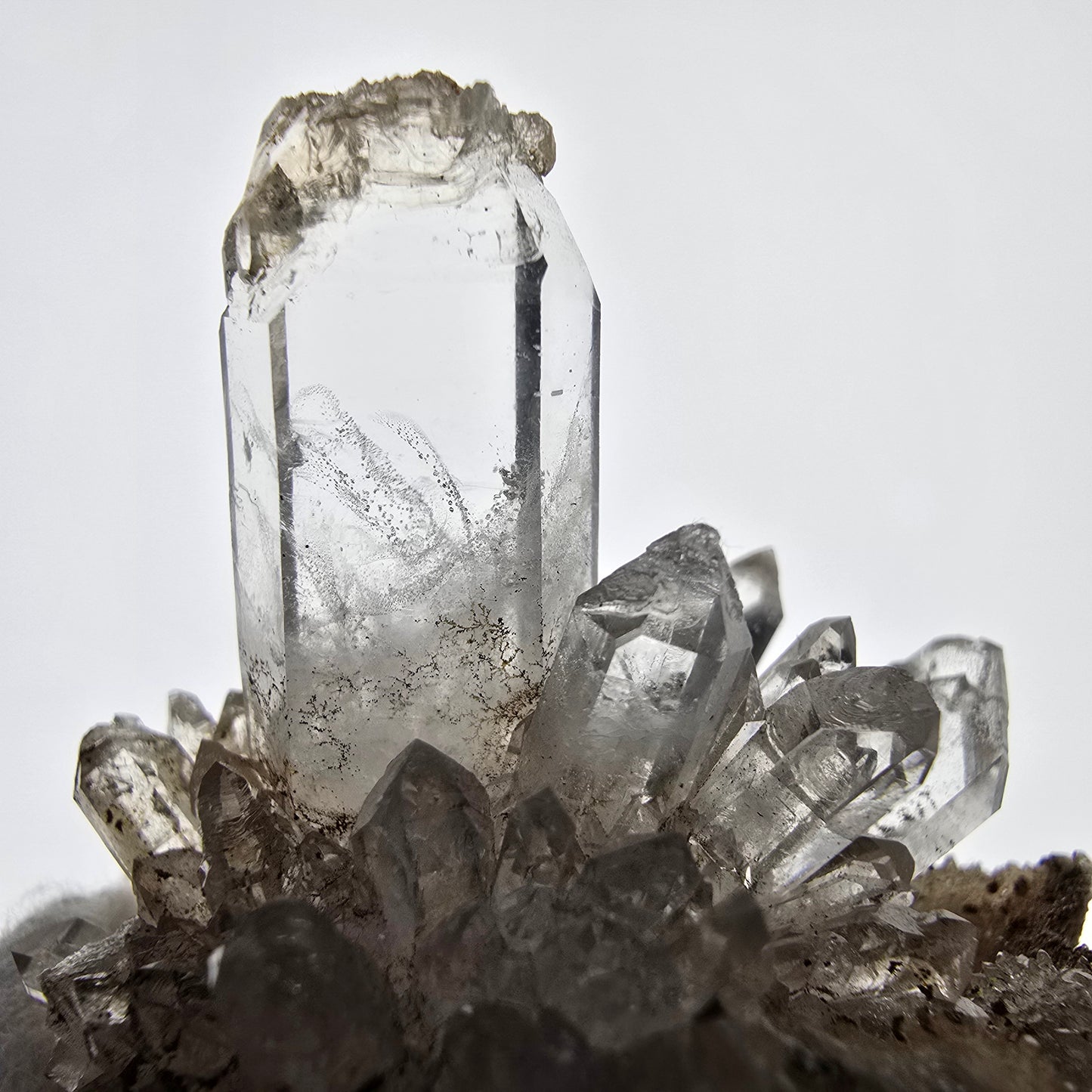 Clear smoky quartz points on matrix specimen Valentine Pocket Goboboseb Namibia 53*44*39mm