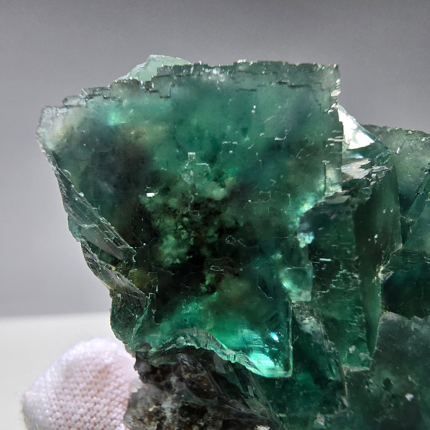 Sehr klare Phantom Fluorit Würfel Stufe grün Okorusu Namibia 65*44*40mm Sammlung
