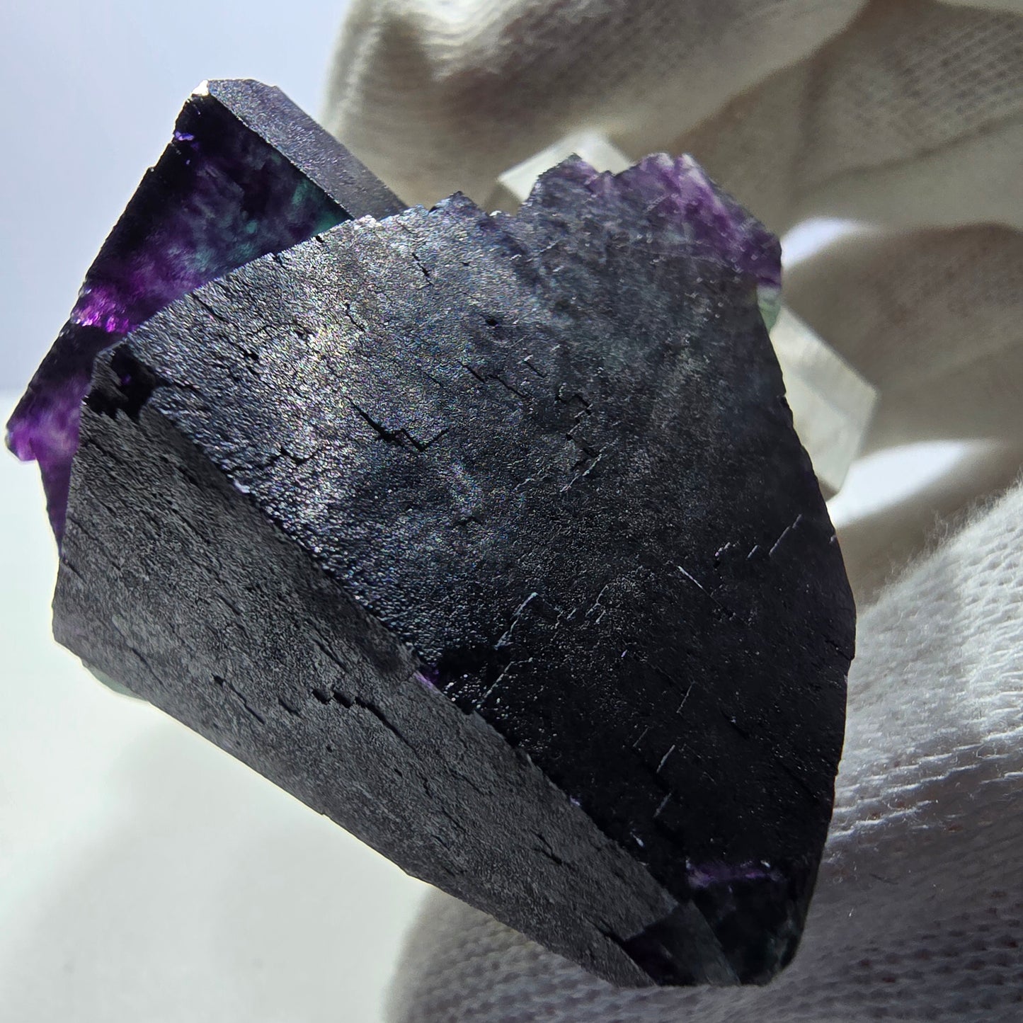 Rare Phantom Fluorite Cube Specimen zonal green purple Okorusu, Namibia 48*43*36mm
