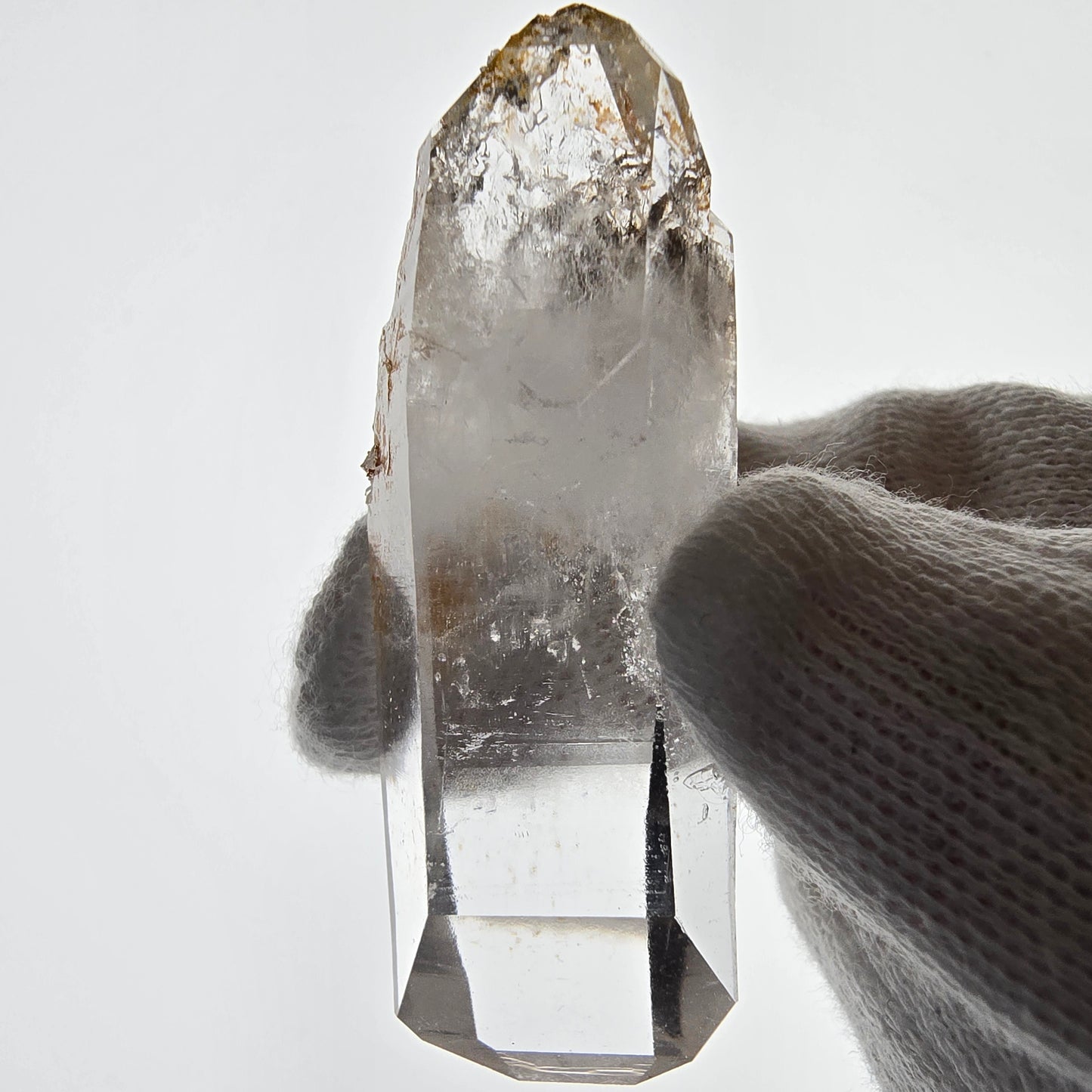 Sceptre de poche Saint-Valentin en quartz fumé fantôme squelette, Namibie 54 x 18 x 13 mm