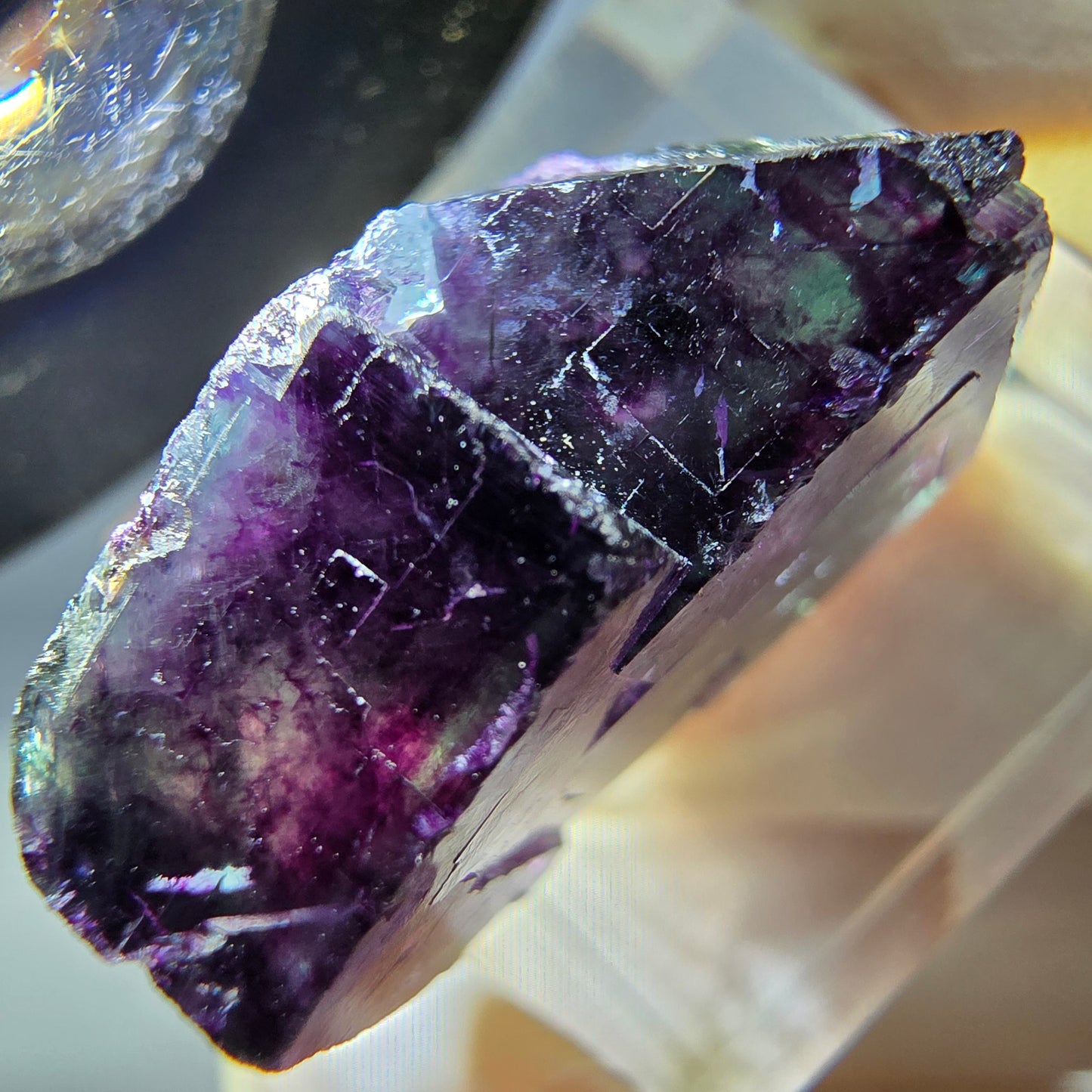 Phantom Fluorit Würfel Stufe, grün lila Okorusu, Namibia 22*17*14mm