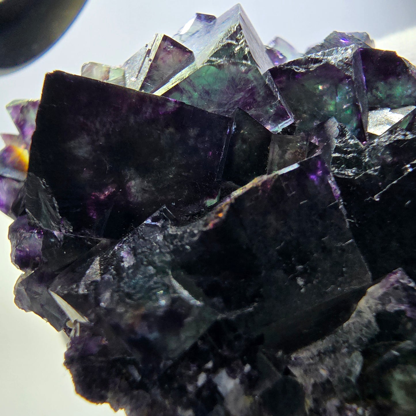 Rare Phantom Fluorite Cube Specimen zonal green purple Okorusu, Namibia 59*42*18mm