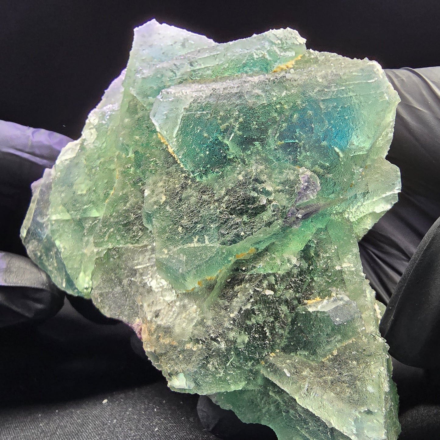 Große Phantom Fluorit XX Oktaeder Stufe grün blau 110*77*71mm aus Erongo Namibia