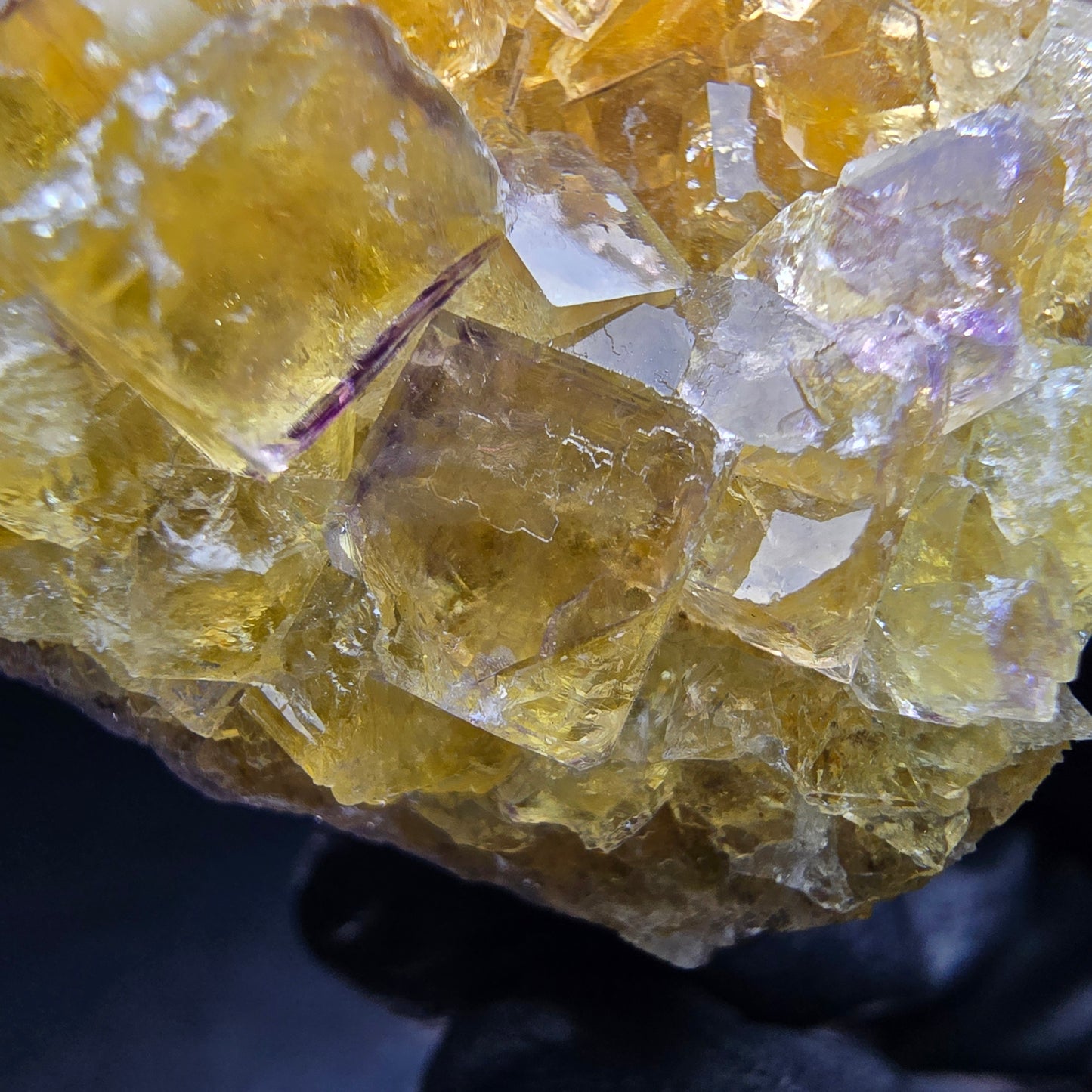 Klare Phantom Fluorit Würfel Stufe gelb lila Okorusu Namibia 42*31*17mm Sammlung