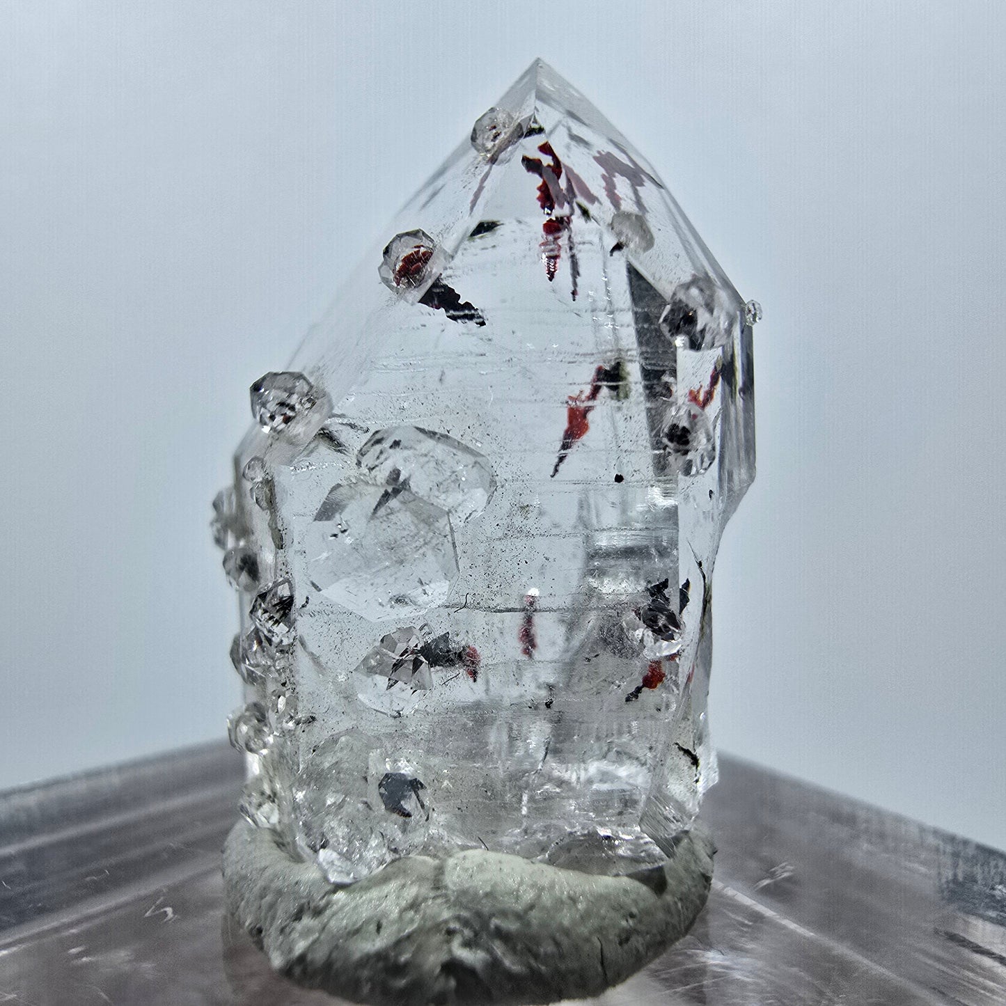 Harlequin Phantom Amethyst with Analcim Streep Mine, Goboboseb, Namibia 25*16*14mm