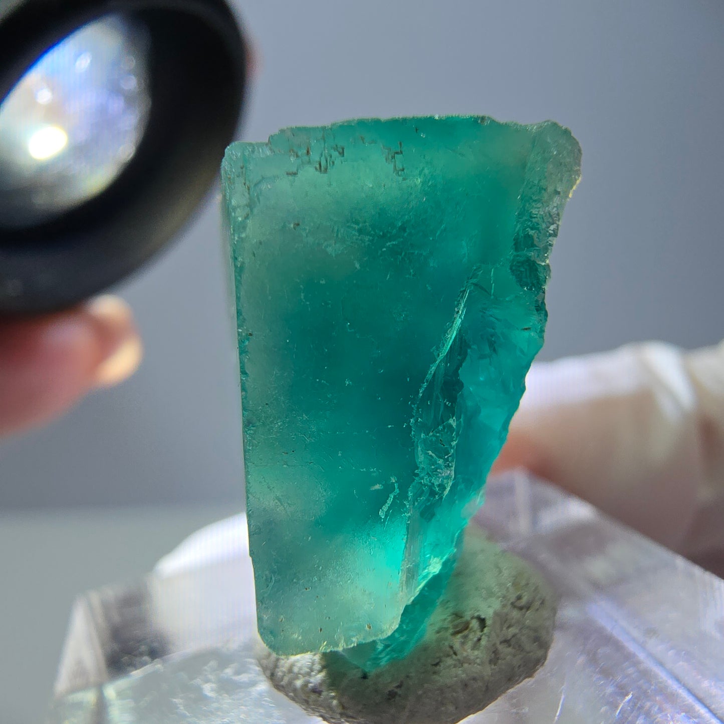 Klarer Phantom Fluorit Würfel parkettiert, grün Okorusu, Namibia 20*17*13mm