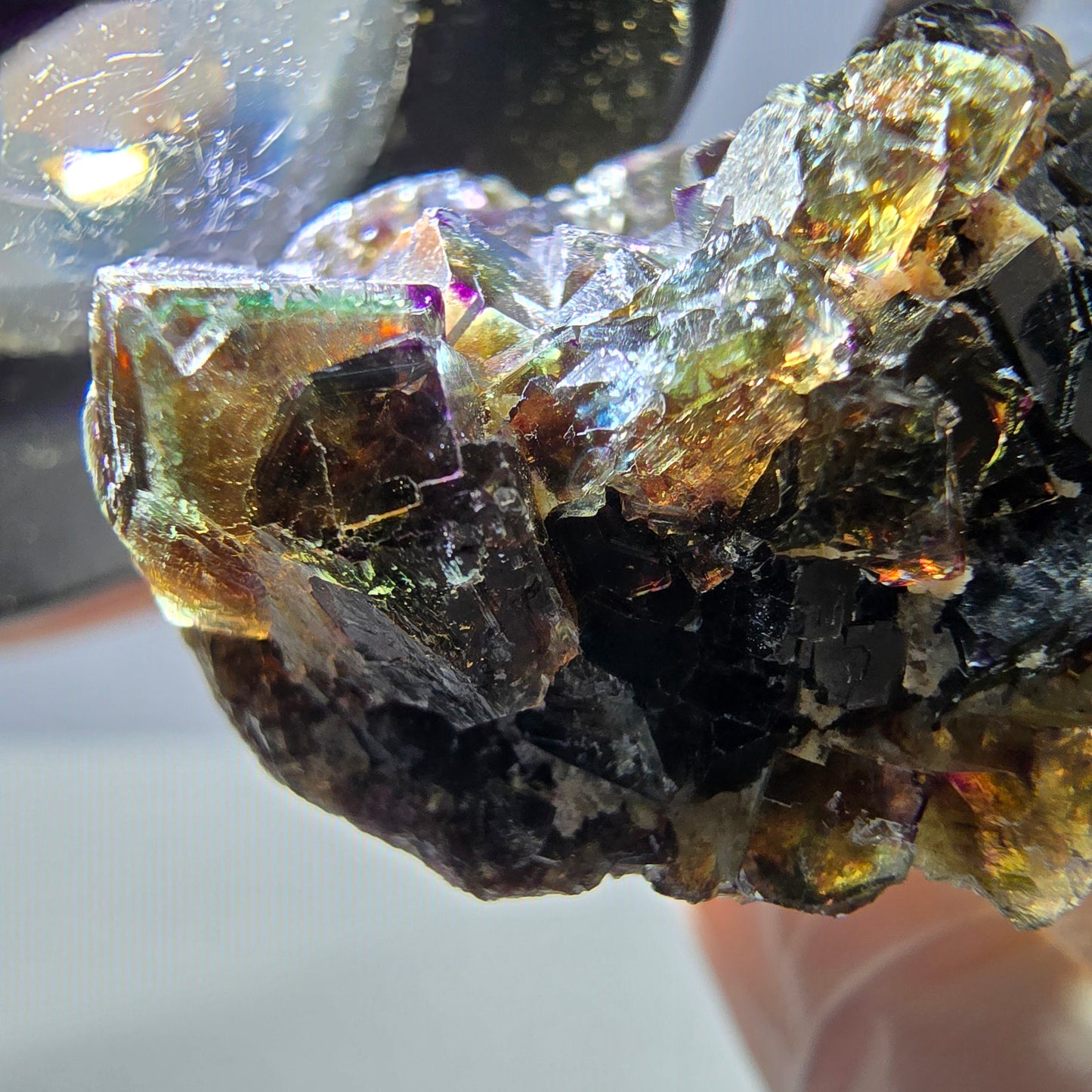 Phantom Fluorit Würfel Stufe, grün lila Okorusu, Namibia 28*24*13mm
