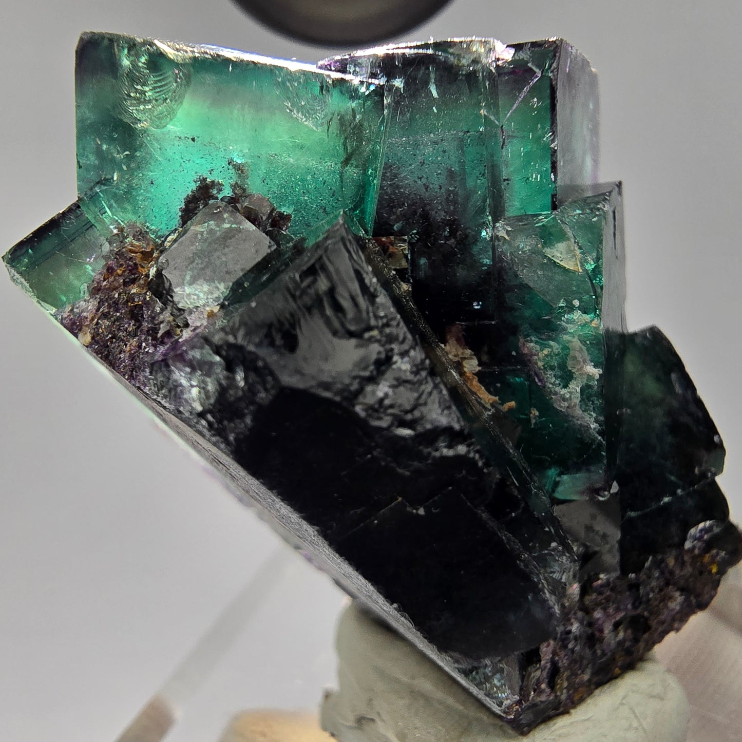 Seltene Phantom Fluorit Würfel Stufe Tie-Dye Pocket, Okorusu, Namibia 58*38*39mm