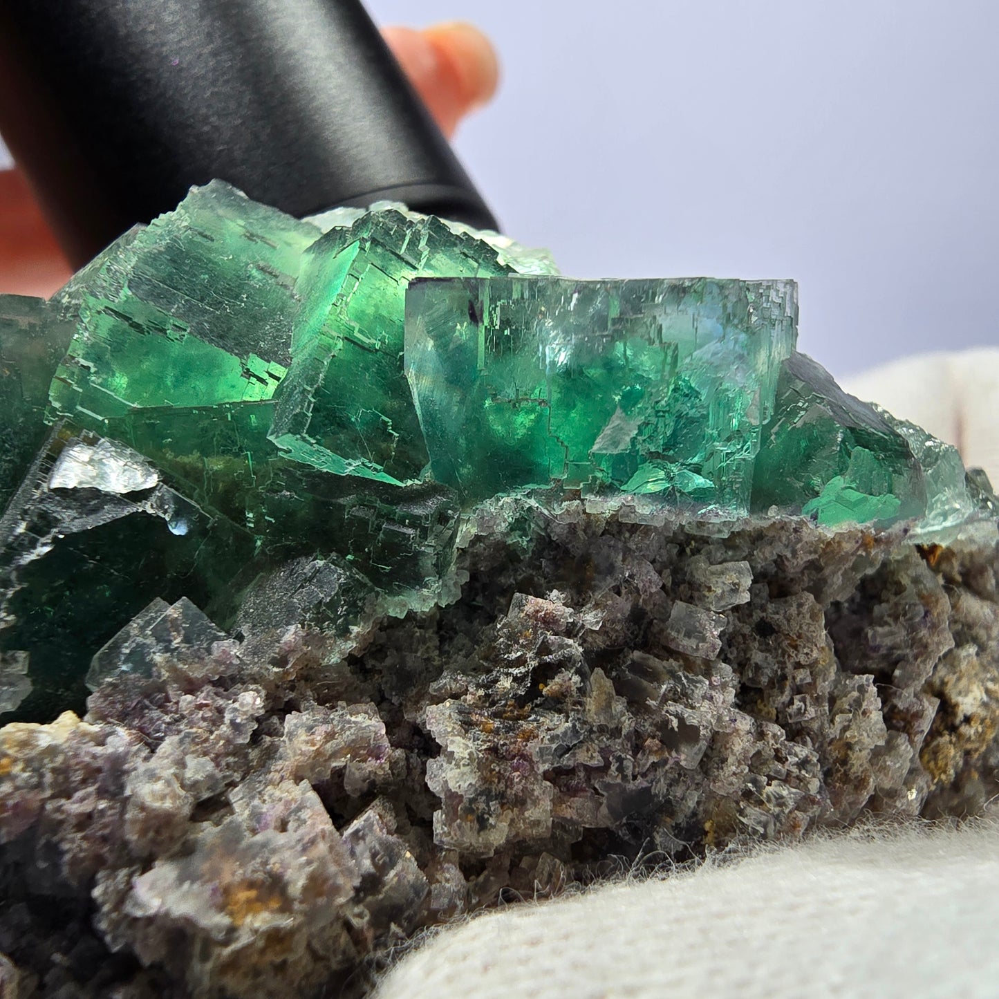 Rare Phantom Fluorite Cube Specimen Parquetted Green Okorusu Namibia 74*42*33mm