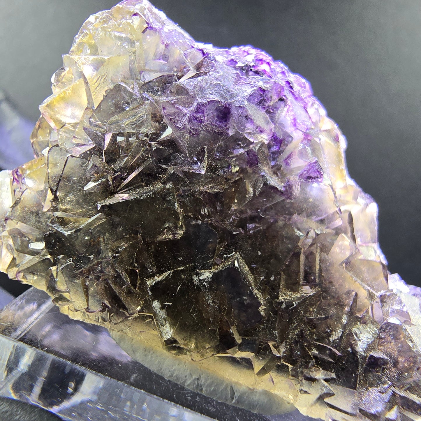 Seltene Honey Pocket Phantom Fluorit XX Würfel Stufe 46*22*23mm Okorusu, Namibia